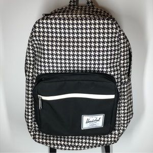 Herschel Backpack Laptop Bag Pop Quiz Houndstooth with Black Pouch Like New
